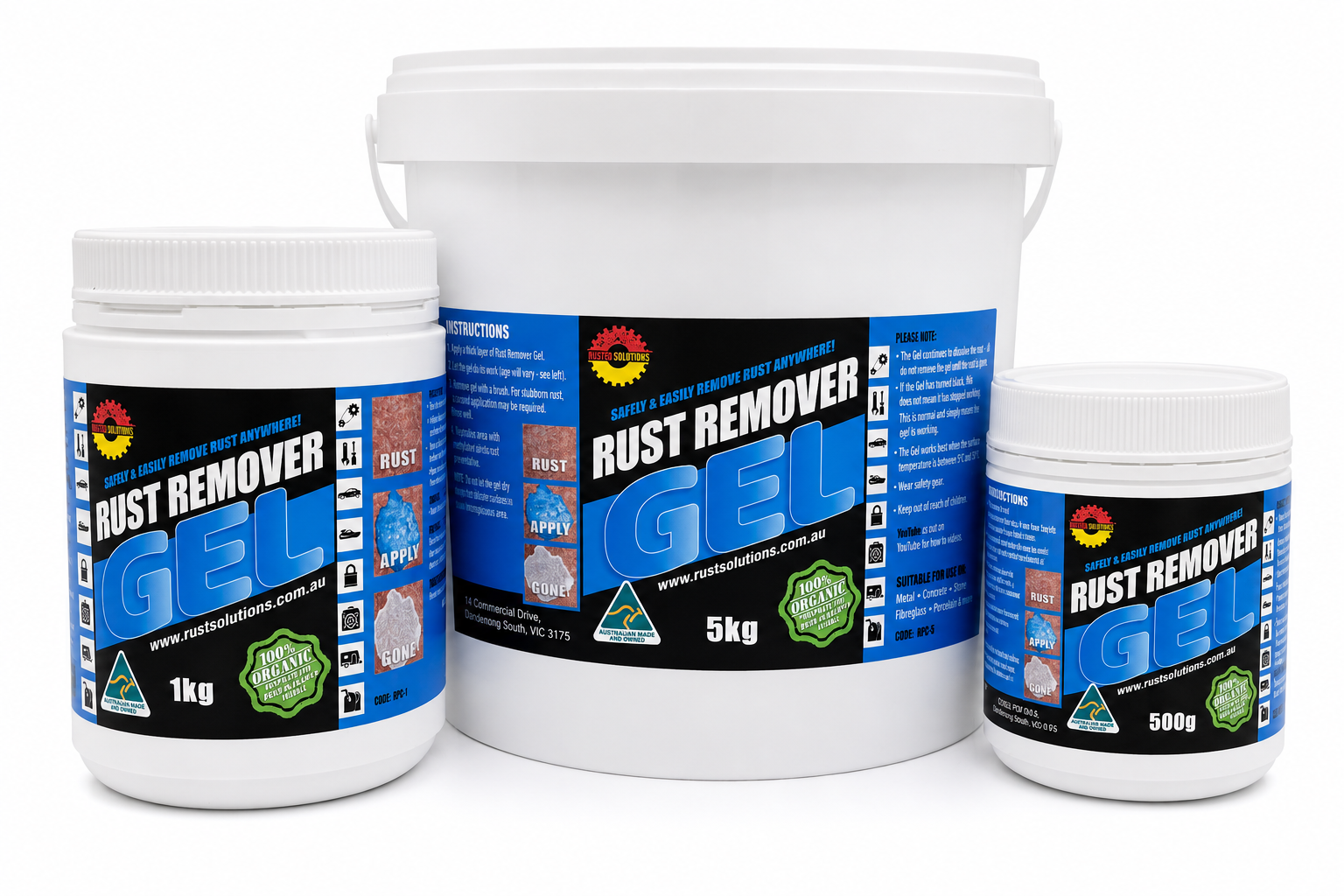 Rusted Solutions Rust Remover Gel for removing rust from steel surfaces